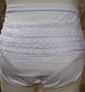 White Diaper Cover with Lace