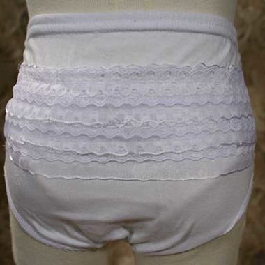 White Diaper Cover with Lace