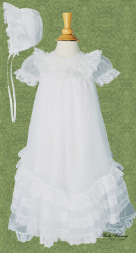Sheer Ruffle Baby Blessing Dress