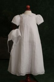 White Baby Dress with Pleats & Embroidery