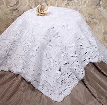 White Crochet Baby Blanket