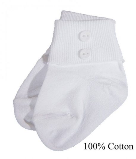 Boys Button White Socks